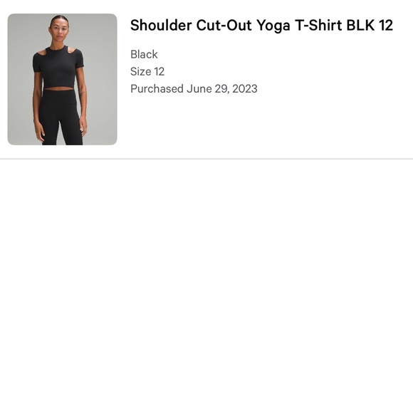 LULULEMON SHOULDER CUT OUT YOGA T SHIRT - Picture 1 of 5